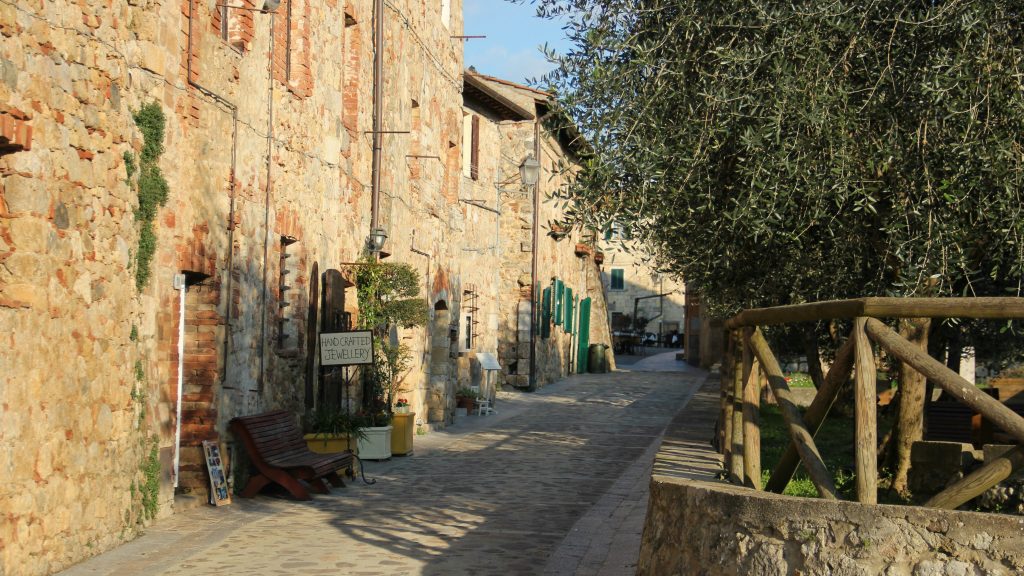 Medieval places in Europe Monteriggioni - Italy
A cobbled street in a medieval village